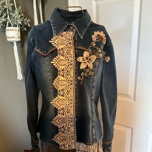 Live a Little Dark Blue Denim Jacket